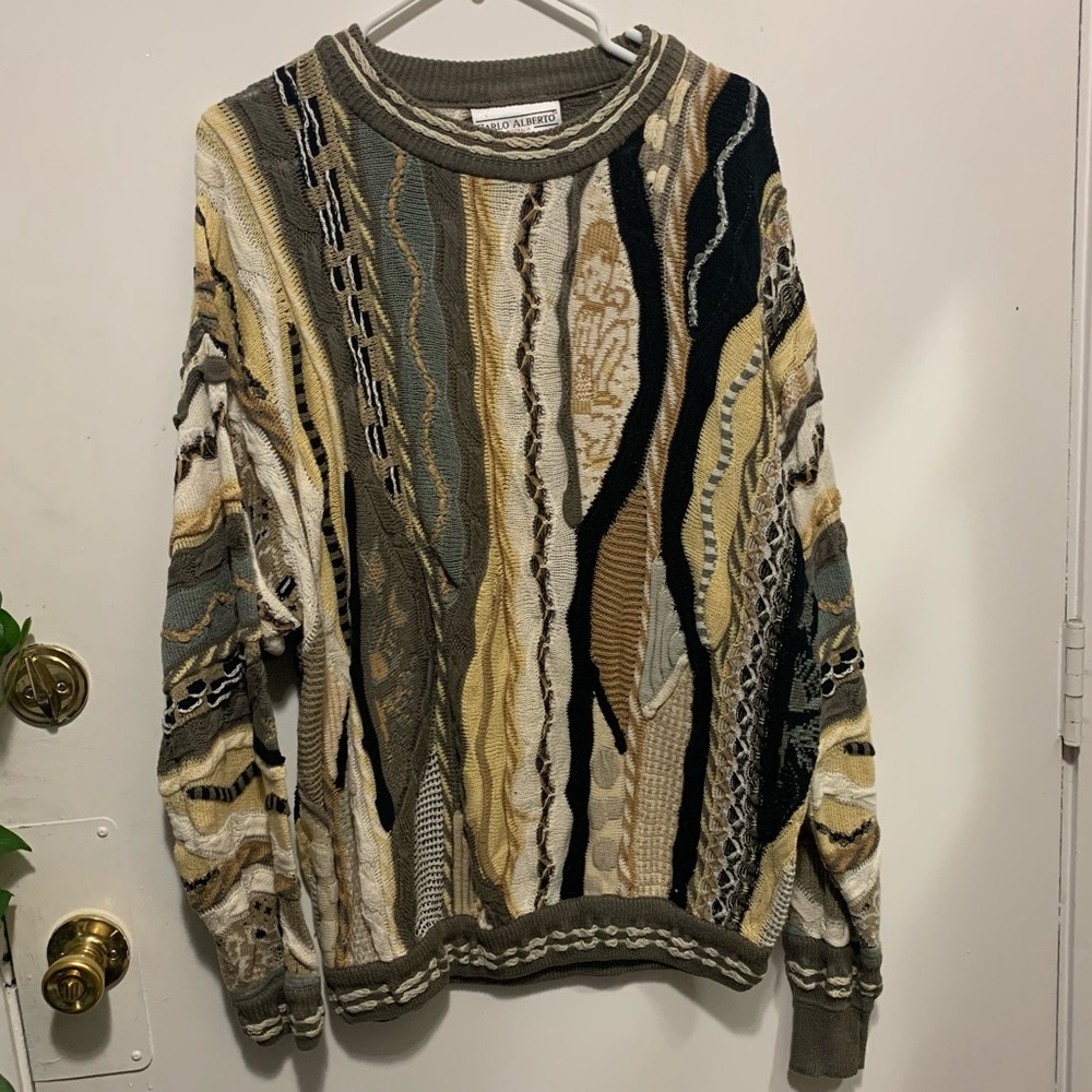 Funky 80s 90s Vintage Mens Sweater Coogi Imitation made by alfred dumas XXL